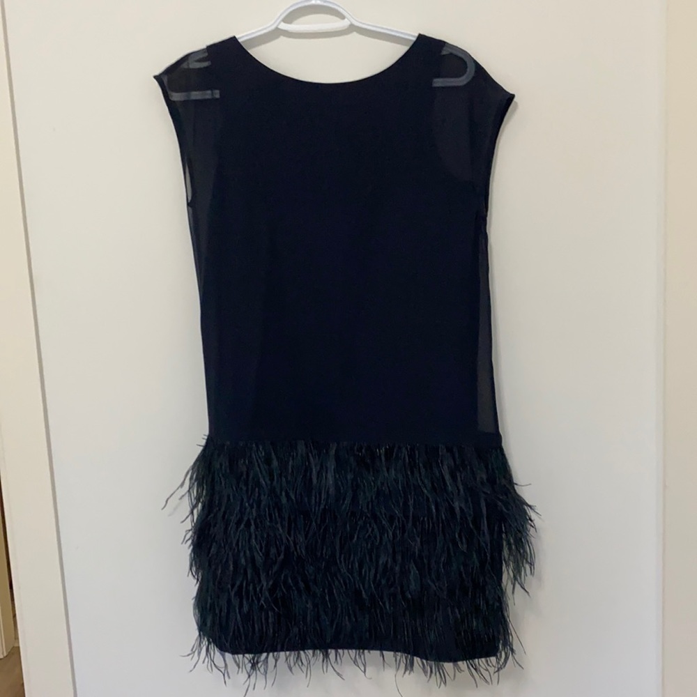 Club Monaco feather cocktail dress